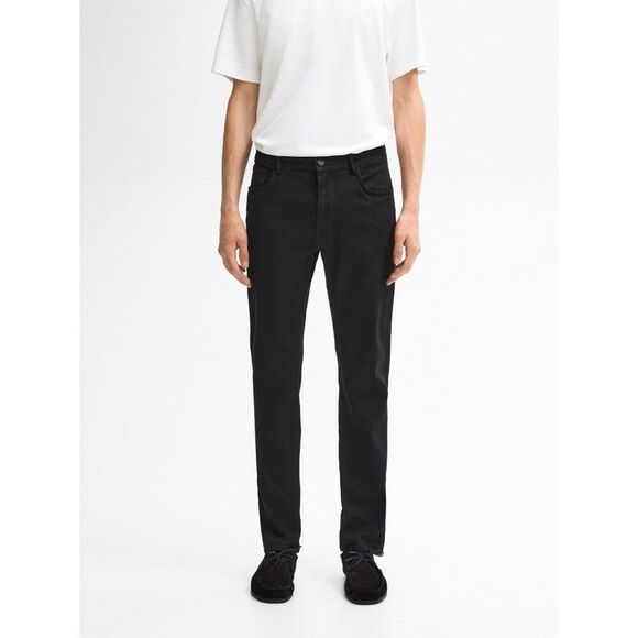 Massimo Dutti Mens Jeans EU 48 US 38 Ankle Slim Fit Denim Black 0034/034 NWT - Picture 1 of 11